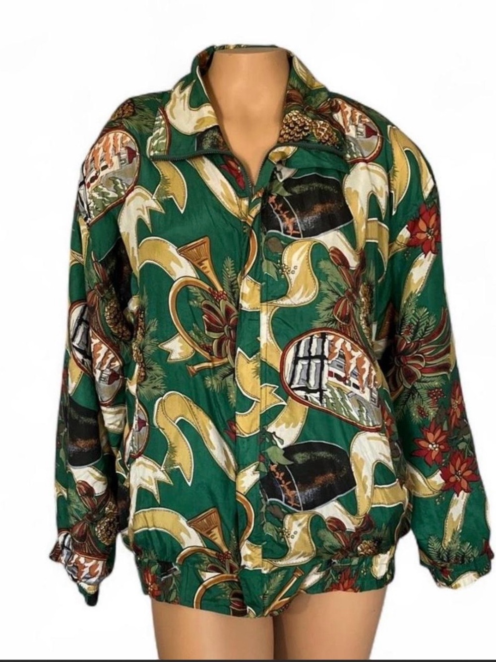 VINTAGE 90s FUDA INTERNATIONAL SILK CHRISTMAS JACKET